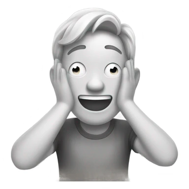 Giggle with hand on face  sticker