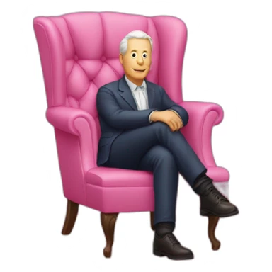 Robert Wilson Scott sitting on pink chair sticker