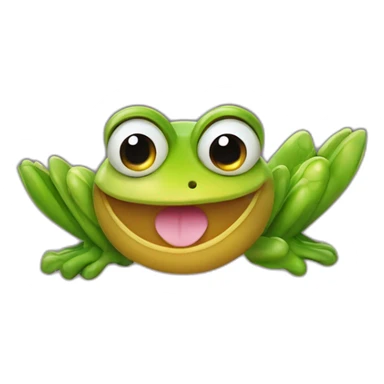 planet Venus with a cartoon smiling frog face with smiling eyes sticker