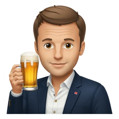 Macron qui boit de la bière  sticker