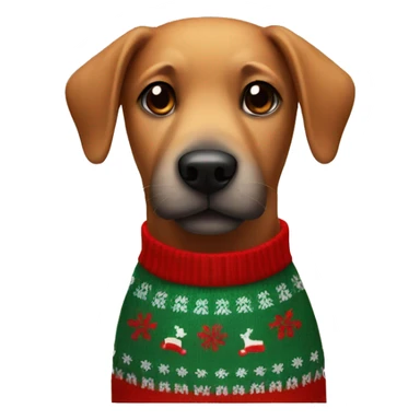 dog with a xmas sweater  sticker