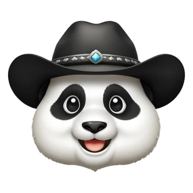 A panda head whit cowboy hat sticker