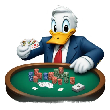 donald duck playing poker with donald trump sticker