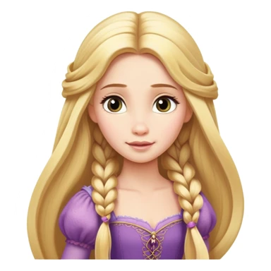 Rapunzel princess with very long blonde hair sticker