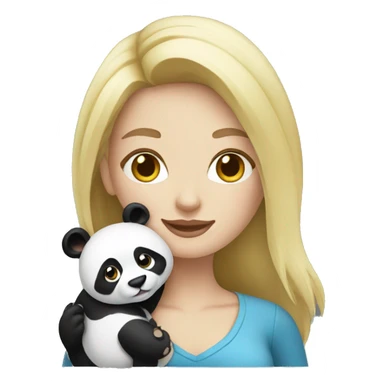 Blonde woman holding a panda  sticker