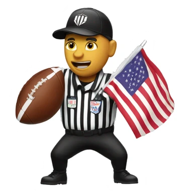 american football referee overhand flag throw sticker