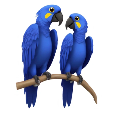 Hyacinth Macaw pair Full Body love with heart sticker