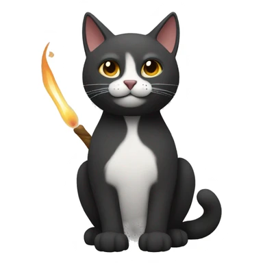 silueta de un gato con una vela sticker