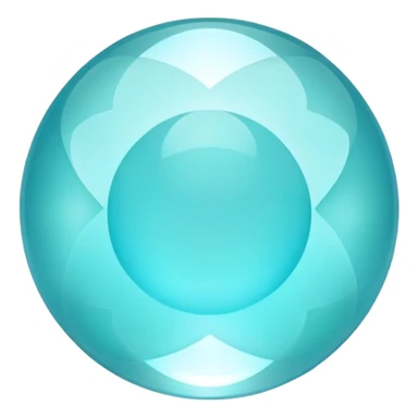 Round cut smithsonite gemstone with aqua blue color and holographic color play sticker