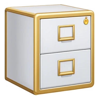 white and gold filing cabinet sticker