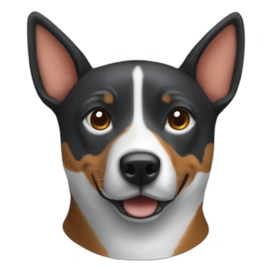 Black Basenji wearing shark costume sticker