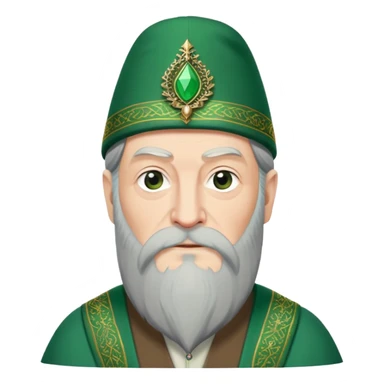 albus dumbledore from harry potter with green turkish fez hat and decorative motifs, no gem sticker