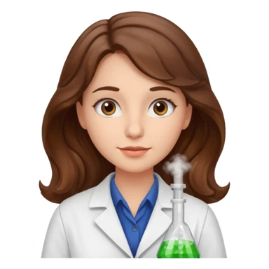 young women pharmacist studying science, wavy hair sticker