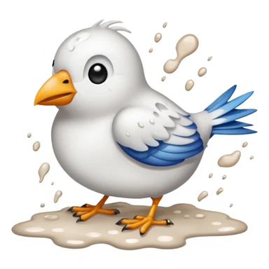 Bird pooping sticker