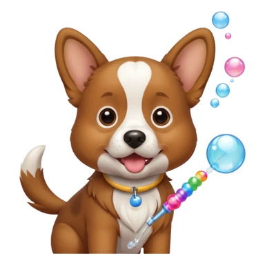 dog blowing bubbles sticker