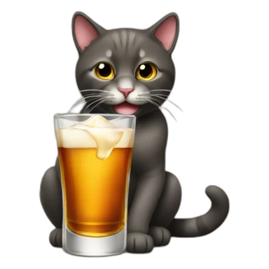 Cat drinks whiskey sticker