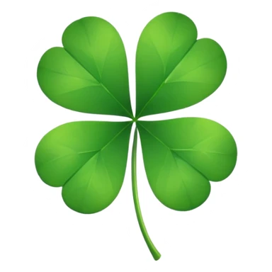 Emoji 🍀 con una letra V pequeña en su medio sticker