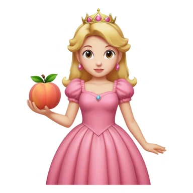 princess peach mixed with a peach sticker