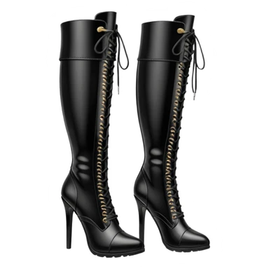 black stiletto knee combat boots sticker