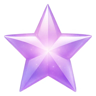 Sparkly glossy Pastel lilac-gradient  four-point star rounded diamond sticker