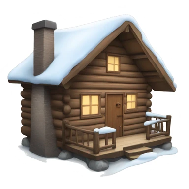 winter cabin with a bear sticker