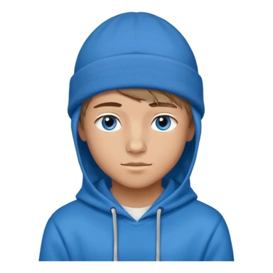 handsome and young teen pinterest boy good at fashion. popular among 'that brat girl', wearing hoodieand beanie with blue eye   sticker