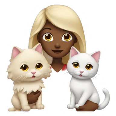 Lexie wearing red dress with 2 cats sticker