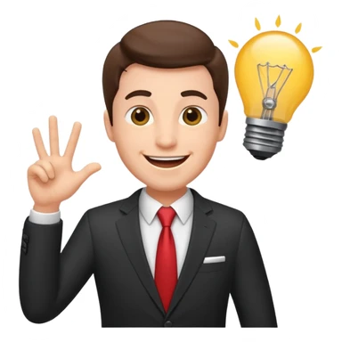 businessman enthusiastically pitching an idea sticker
