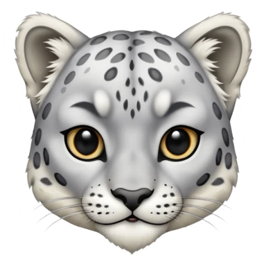 Deformed Snow leopard-Eyes are long and black sticker
