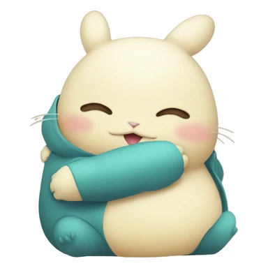 Peep bunny hugging snorlax sticker