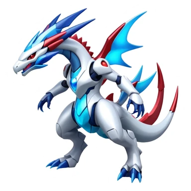 Futuristic Kyurem-reshiram-salamence-dialga-suicune-hybrid, full body sticker
