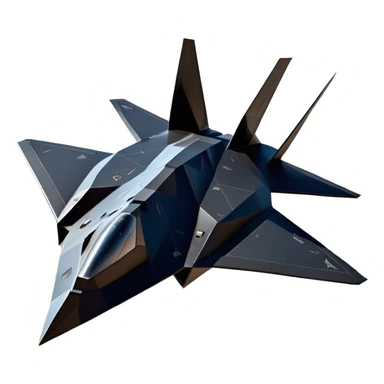 F-117 Nighthawk - Lockheed Martin (Stealth Grey) A futuristic stealth attack aircraft with a distinct faceted, angular design in a stealthy matte grey. Its sharp, jagged edges and unconventional, almost alien-like shape make it look like a shadow cutting through the night sky. The surface should appear non-reflective with subtle panel lines. sticker