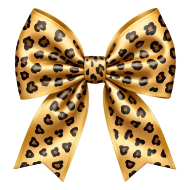 Leopard print satin bow sticker