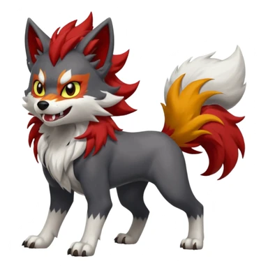 Lycanroc-Litten-Mightyena-fusion sticker
