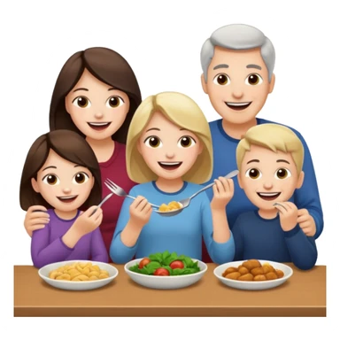 light family having dinner sticker