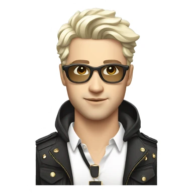 stylish guy with accessories selfie, white skin sticker