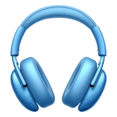 blue AirPods Max headphones with sparkles sticker