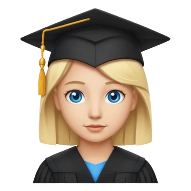 Educated and proud masters graduate with blue eyes blonde hair sticker