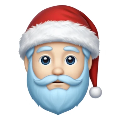 Fantasy human emoji portrait, Santa Claus hat with icy frost, simple winter mantle with icy blue fur trim and crimson inner fabric, northern winter aesthetic, calm heroic expression, clean flat emoji design, male/female variant
 sticker