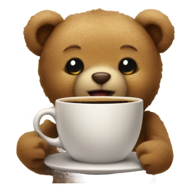 Teddy bear with coffee sticker