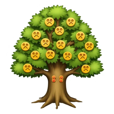 A tree with configurable settings and parameters depicted as interactive sliders and buttons sticker