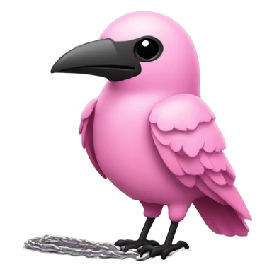 Pink crow with a silver chain wrapped around it with black bows sticker