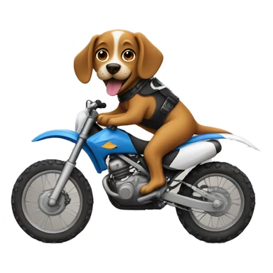 Dog riding dirtbike sticker