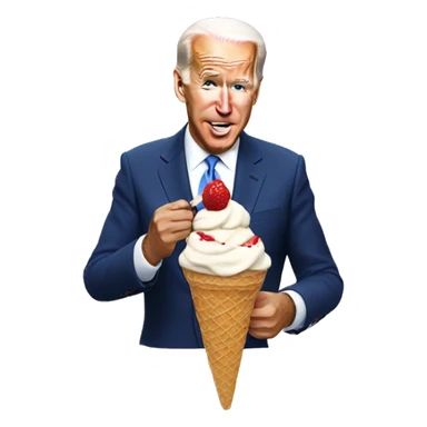 joe biden eating ice cream sticker