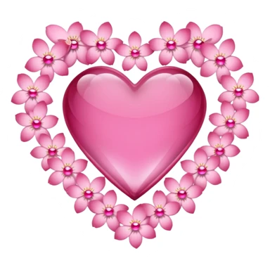 sakura heart with a pink gem border sticker