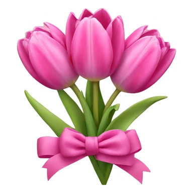 Pink tulips with a bow sticker