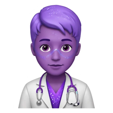 glitter purple doctor sticker