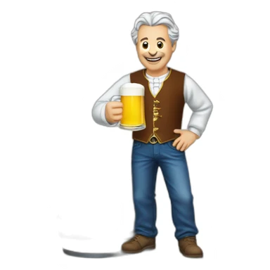 Jean Michel blancaire buvant une bierre sticker