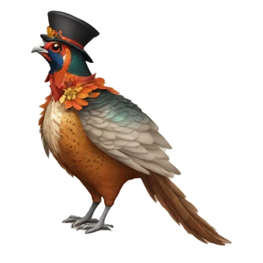pheasant wearing cat costume sticker