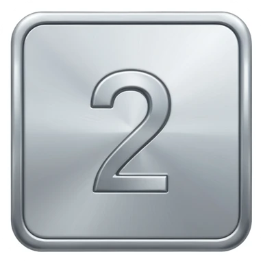 Make a square icon for a paid subscription, silver, and the number 2. sticker